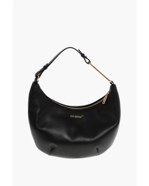 Off-White c/o Virgil Abloh Leather Hobo Bag With Zip Closure - Black