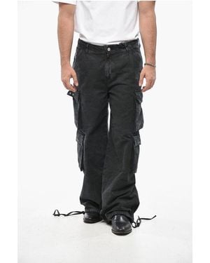 44 Label Group Baggy Fit Cargo Trousers - Black