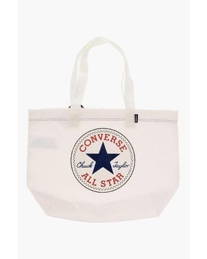 Converse All Star Chuck Taylor Solid Colour Tote Bag With Printed Maxi Size Unic - White