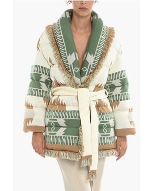 Alanui Belted Aztec Motif Down Jacket - Multicolour