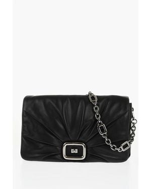 Roger Vivier Quilted Leather Choc Shoulder Bag - Black