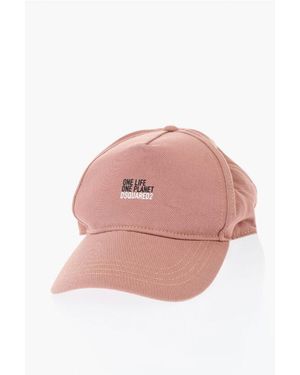 DSquared² One Life One Planet Organic Cotton Baseball Cap With Print Size One Si - Pink