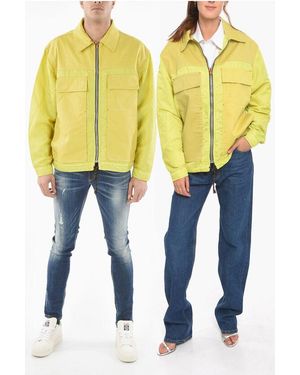 DIESEL Tag Double Layered Utility Jacket With Zip Closur - Yellow