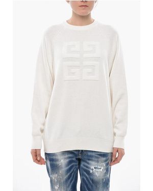 Givenchy Cashmere Crewneck Jumper With Jacquard Logo - White