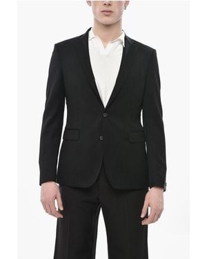 Tagliatore Two-Button Super Wool Jacket With Flap Pocket - Black