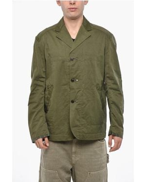 JUNYA WATANABE COMME DES GARCON Cotton And Linen Blazer With Notch Lapel - Green