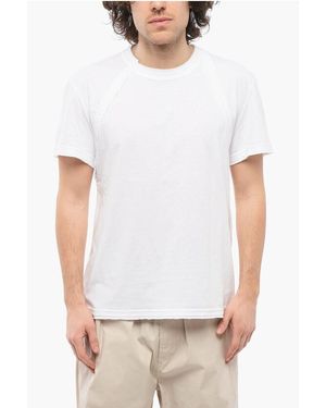 McQueen Crew Neck Braces Cotton T-Shirt - White