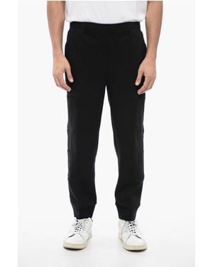 Neil Barrett Cotton Blend Cargo Joggers With Cuffed Hem - Black