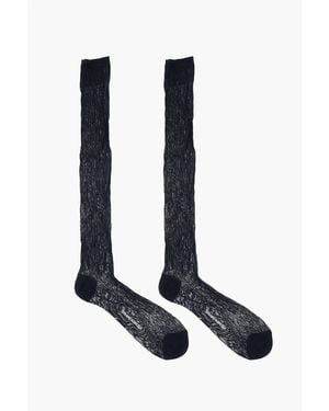 DSquared² Ribbed Silk Long Socks - Blue