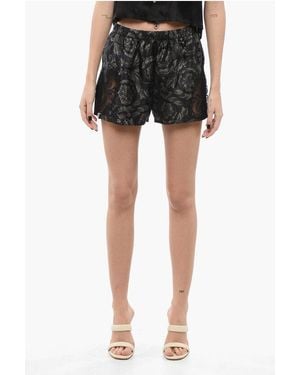 Versace Barocco-Print Silk Pyjama Shorts - Black