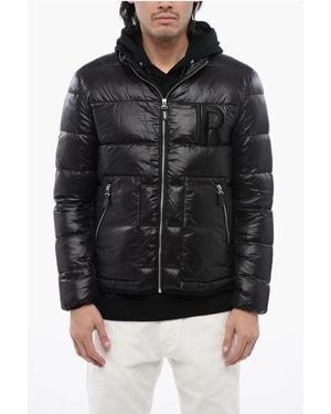 John Richmond Bulet Down Jacket With Embroidered Logo - Black