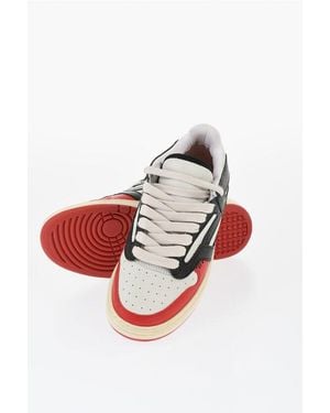 Represent Colour Block Textured Leather Low-Top Trainers