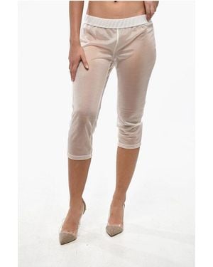 DSquared² Cropped Skinny Trousers With Side Zip - Natural