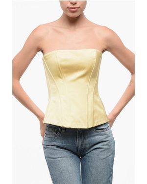 Rosamosario Satin Strapless Corset - Grey