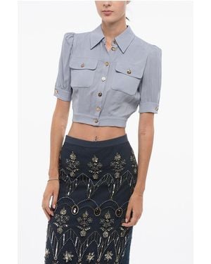Elisabetta Franchi Cropped Fit Saharan Shirt - Grey