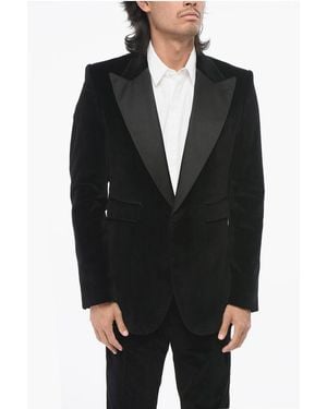 Dolce & Gabbana Peak Lapel Velvet Tuxedo Blazer - Black