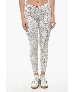 DSquared² Stretch Cotton Floral-Print Leggings With Elastic Waistband - Grey