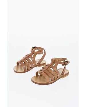 Bonpoint Leather Gladiator Sandals - Pink