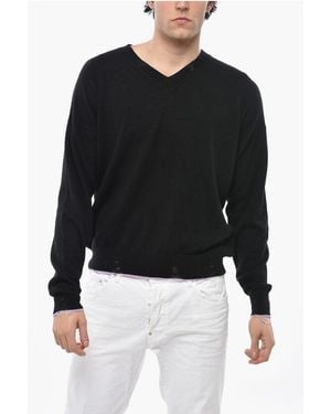 DSquared² Wool Blend Jumper With Contrasting Edges - Black