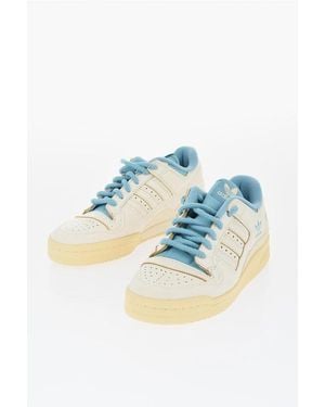 adidas Vintage Effect Leather Forum 84 Low Top Trainers - Blue