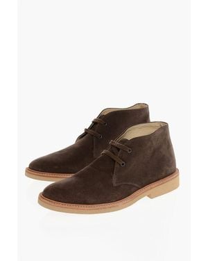 Corneliani Solid Colour Suede Desert Boots - Brown