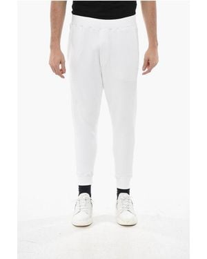 DSquared² Brushed Cotton Joggers With Cuffs - White