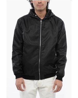 John Richmond Windbreaker With Ton-Sur-Ton Allover Logo Print - Black
