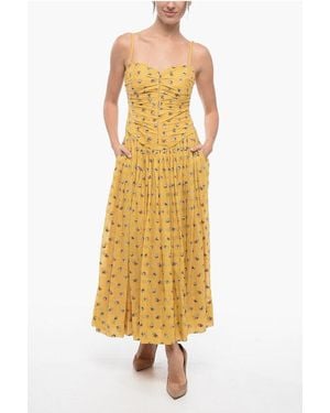 Tory Burch Embroidered Cotton Garden Rose Maxidress - Yellow