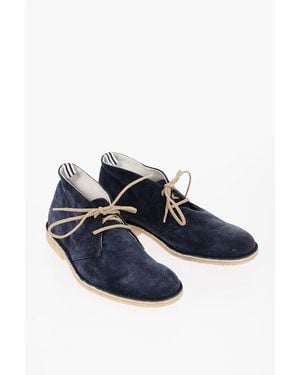 Corneliani Id Suede Desert Boots With Crepe Sole - Blue