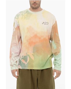 ANDERSSON BELL Tie-Dye Effect Long Sleeve Rhino Crew-Neck T-Shirt - Green