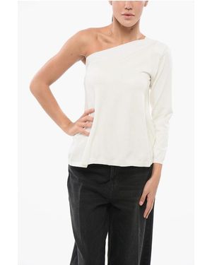 ArchivioB One-Shoulder Jumper With Flared Hem - White