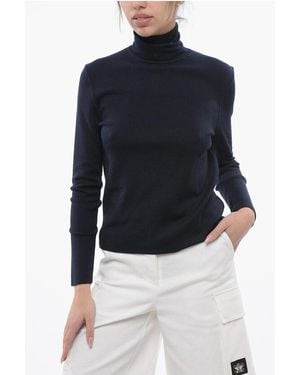 Dior Turtleneck Cashmere And Silk Jumper - Blue