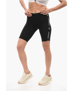 DSquared² Underwear Biker Leggings With Logoed Bands - Black