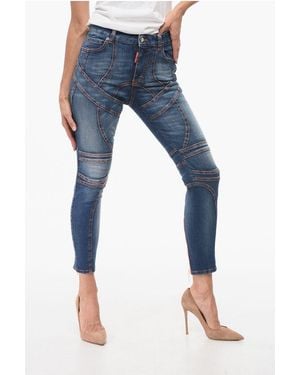 DSquared² Skinny Denims With Ankle Zip - Blue