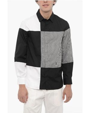 Neil Barrett Patchwork Cotton Shirt - Black
