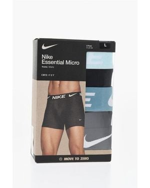 Nike Dri-Fit 3 Pair Boxers Set With Logoed Waist Band - Black