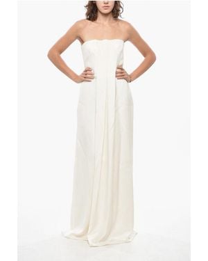 Max Mara Sleeveless Jumpsuit Blando With Draped Detail - White