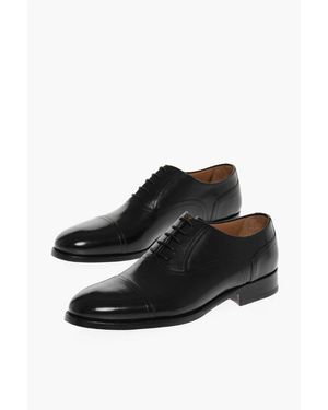 Testoni Leather Oxford Dress Shoes - Black