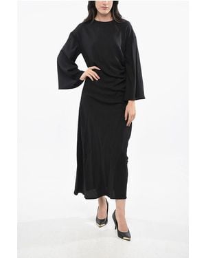 CRI.DA Solid Colour Bassano Maxi Dress With Draped - Black