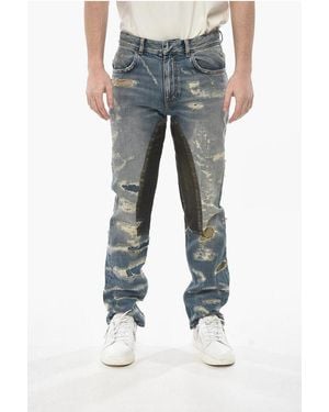 Givenchy Distressed Regular Fit Jeans With Patches 20Cm - Blue