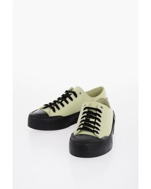 Jil Sander Rubber Sole Jungle Canvas Lace-Up Trainers - Green