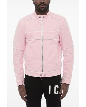 DSquared² Cotton Jacket Wih Zip Closure And Logo Buttons - Pink