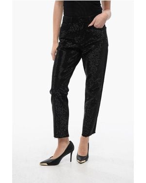 AllSaints Straight Leg Rali Jeans Embellished With Rhinestones 16Cm - Black