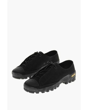 Yohji Yamamoto Canvas Low-Top Trainers With Tank Sole - Black