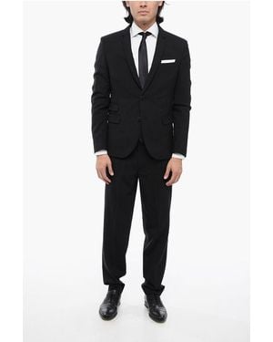 Neil Barrett Virgin Wool Blend Ruffalo Slim Fit Suit With Notch Lapel - Black