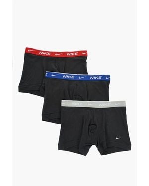 Nike Set Of 3 Solid Colour Boxer With Logoed Elastic Band - Black