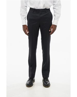 Corneliani Twill Wool Leader Trousers With Belt Loops - Black