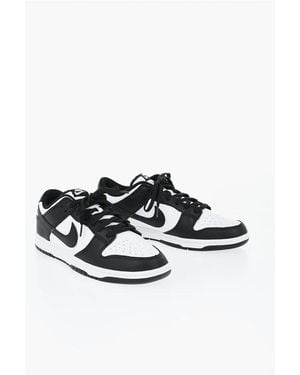 Nike Bicolour Leather Trainers Dunk Low - White