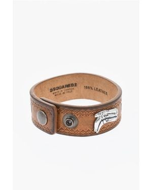 DSquared² Leather Bracelet With-Tone Detail - White