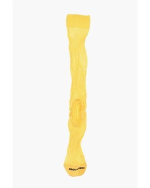 DSquared² Solid Colour Ribbed Long Socks - Metallic
